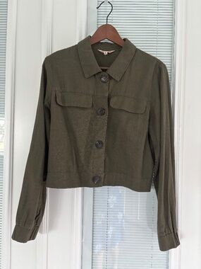 CiSono Olive Linen Blend Jacket Sz M